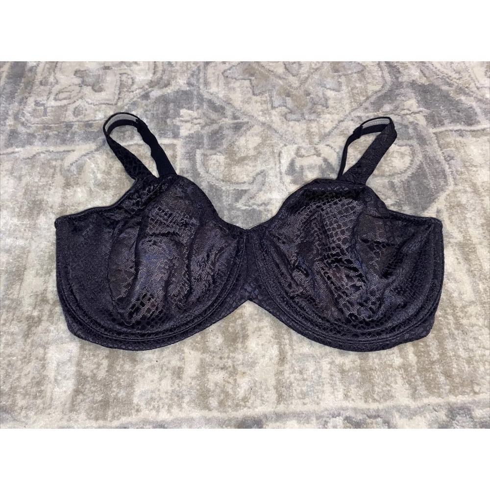 Bali‎ Beauty Bra B547 Sz 38DD Underwire Black Beige Womens